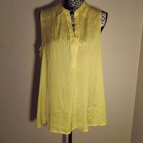 Women's large Ann Taylor Loft bright yellow blouse - Picture 3 of 5